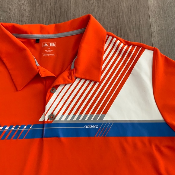 Adidas Orange Blue Collar T-Shirt Men’s 2XL. A - Picture 4 of 9